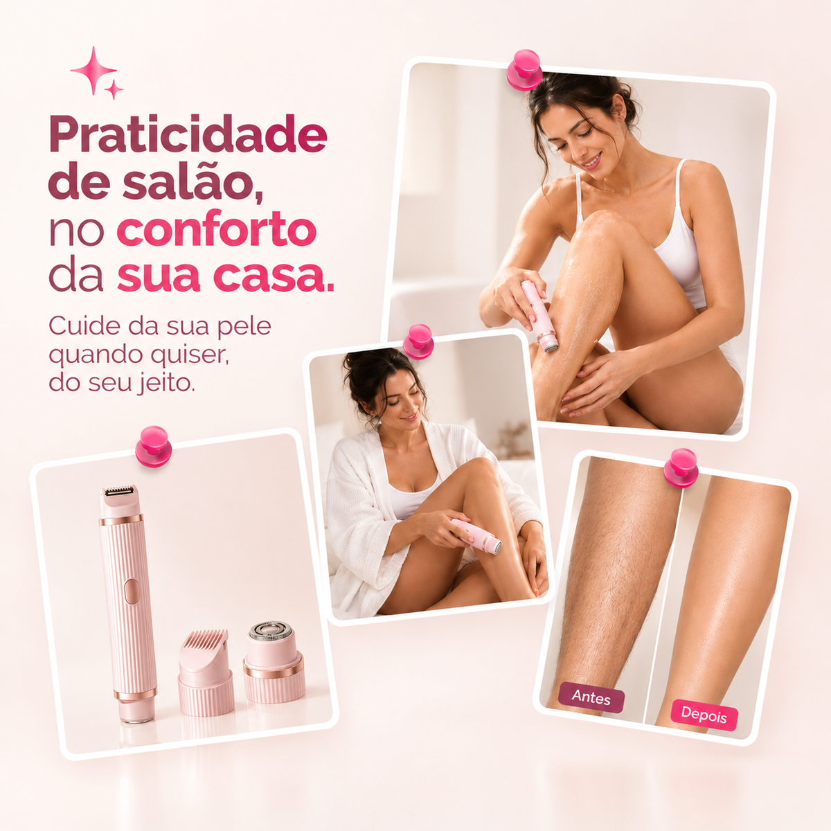 Lizze Pro - Depilador Elétrico Recarregável 3 em 1