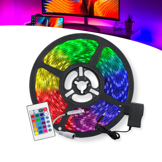 Fita Led Rgb 5050 [Rolo 5m + Controle + Fonte]