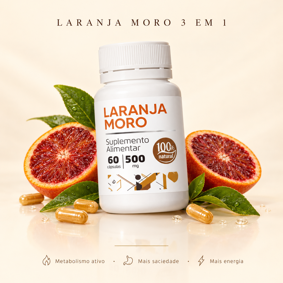 Laranja Moro - Ação 3 em 1 [Reduz gordura localizada, celulites e flacidez]
