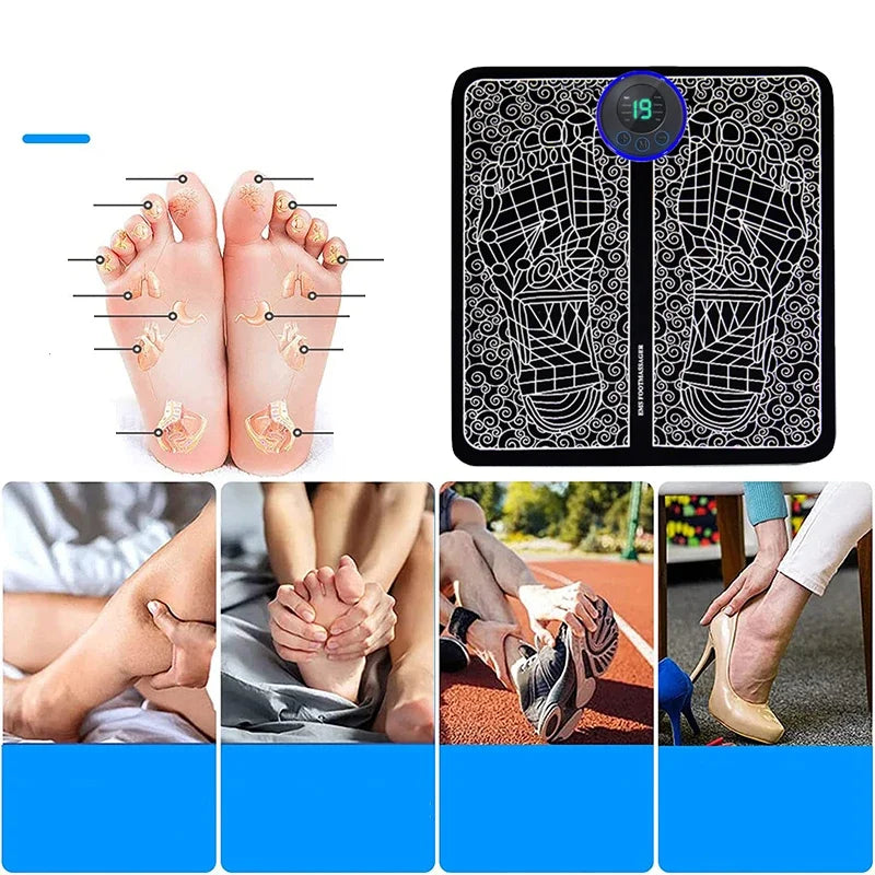 Tapete elétrico massageador - Pés e pernas cansados
